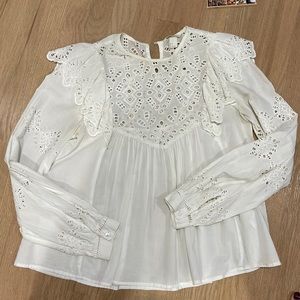H&M Swiss embroidered long sleeve top